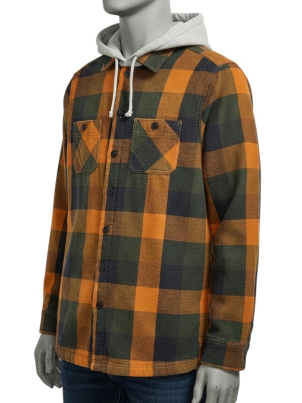 Weatherproof Vintage Flannel Shacket Jacket Shirt Hooded Fleece Plaid Men S